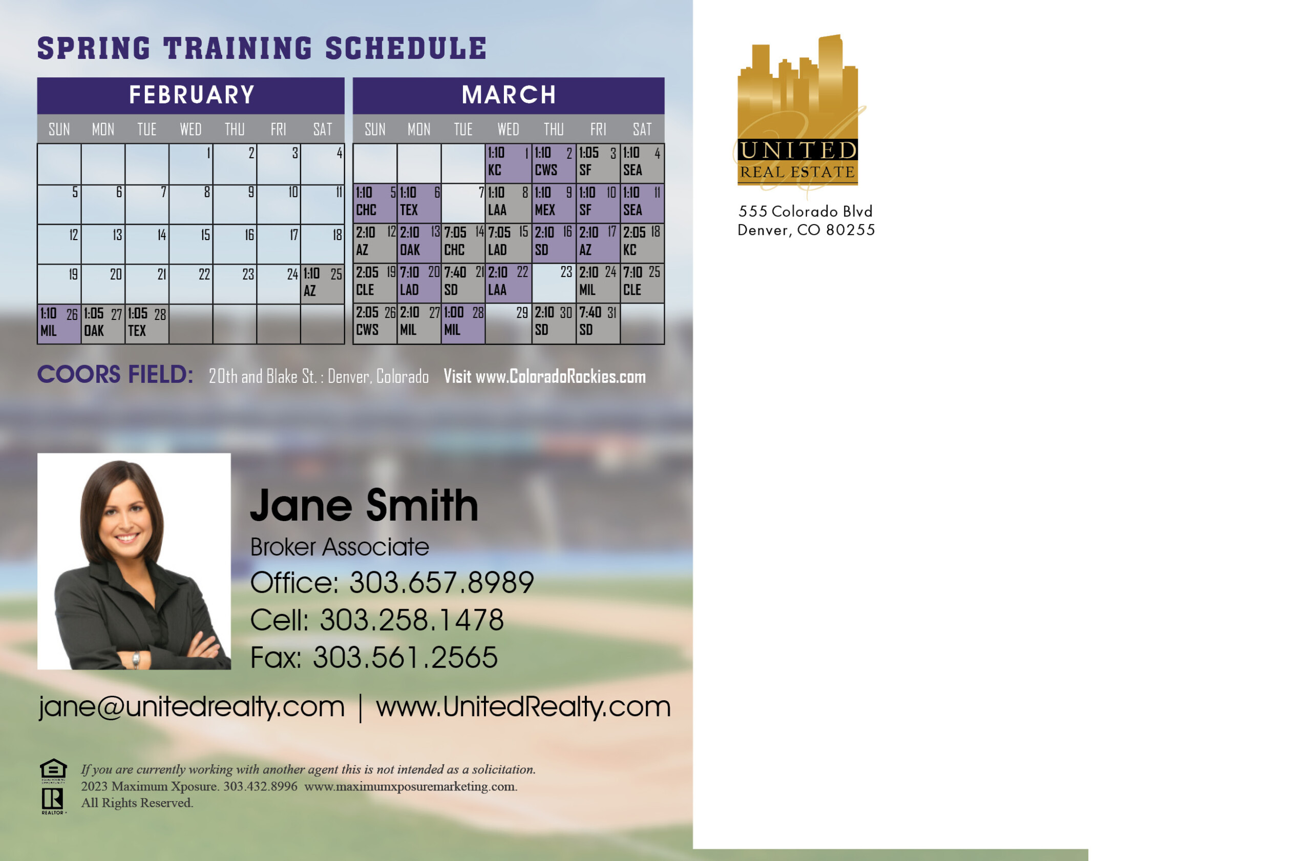 2023 Denver Baseball Schedule Card